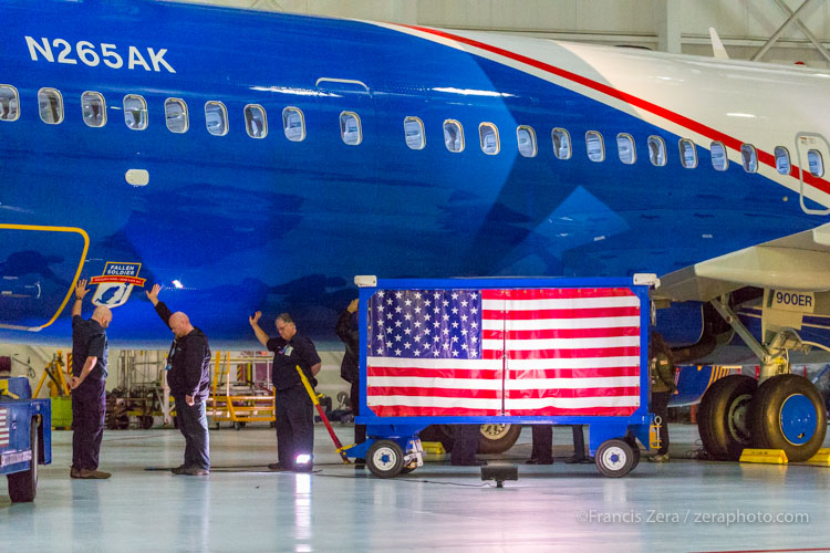 A military chaplain blessed the plane at the end of the event