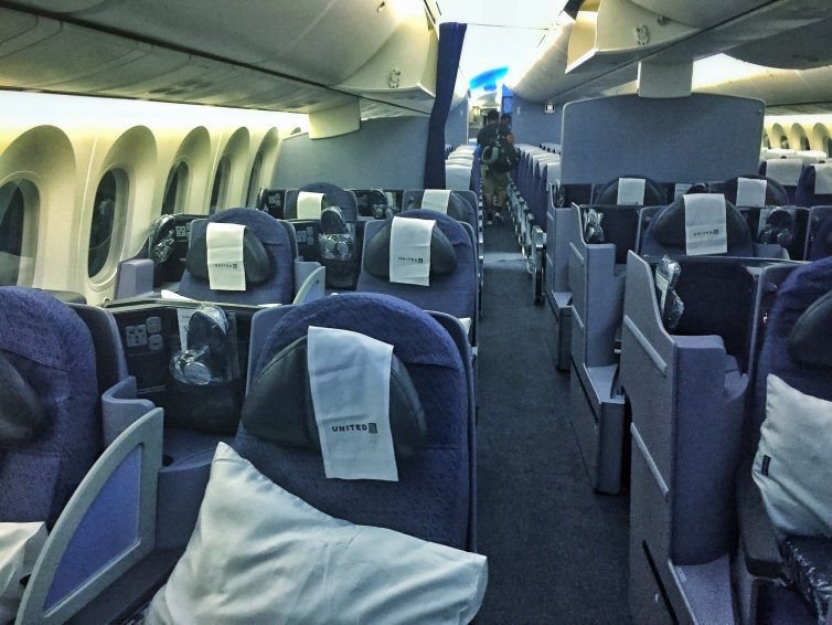 The BusinessFirst cabin on United's Dreamliners ’“ Photo: Manu Venkat | AirlineReporter