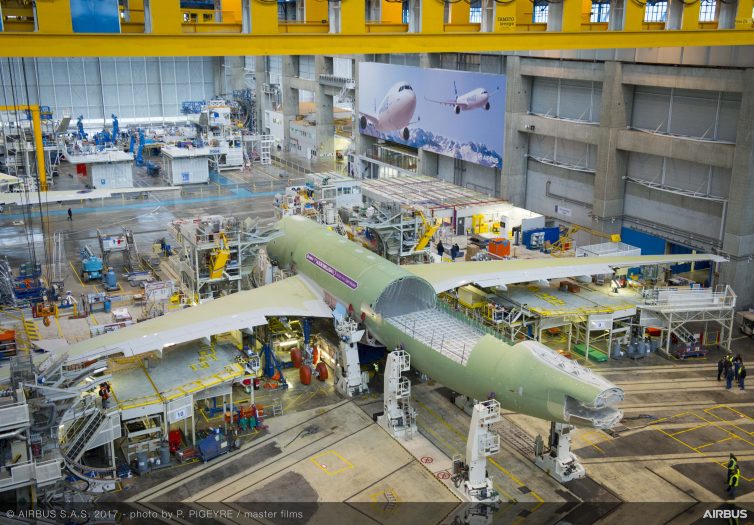 The Beluga XL’s core airframe will be integrated inside the two-section L34 building at Airbus’ Lagardà¨re industrial zone