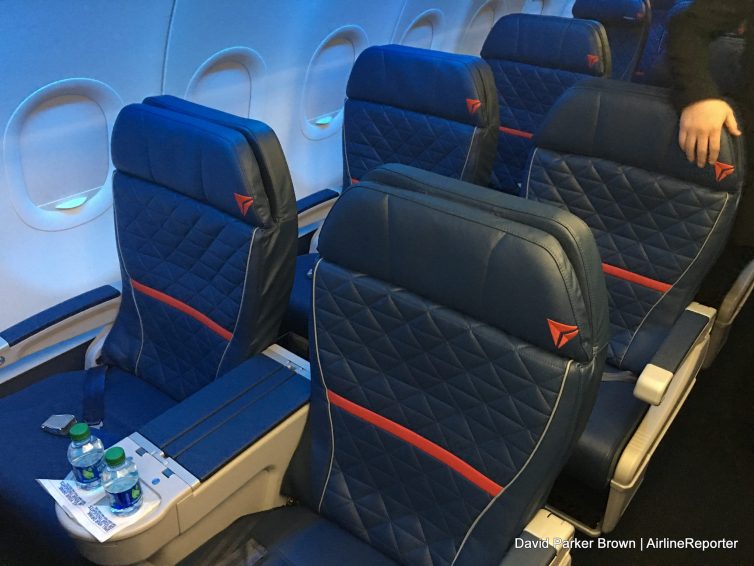 First class seen on a Delta A320-family aircraft.