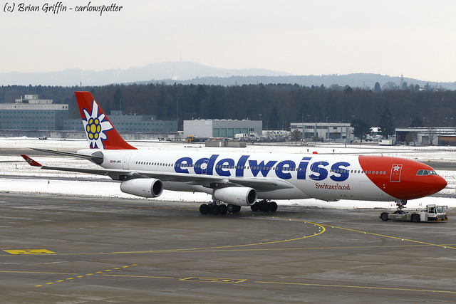 Edelweiss Airbus A340-313 HB-JMG - Photo: Brian Griffin | FlickrCC 