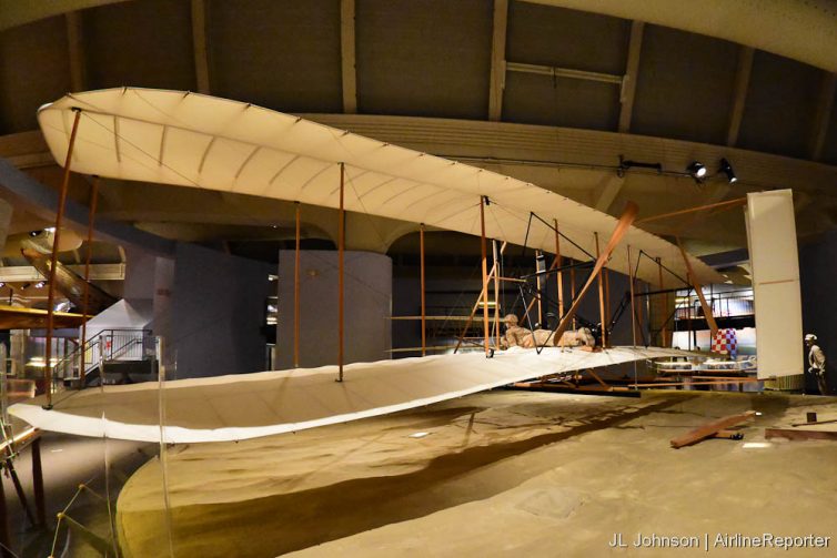 Wright flyer replica made with era-correct materials.