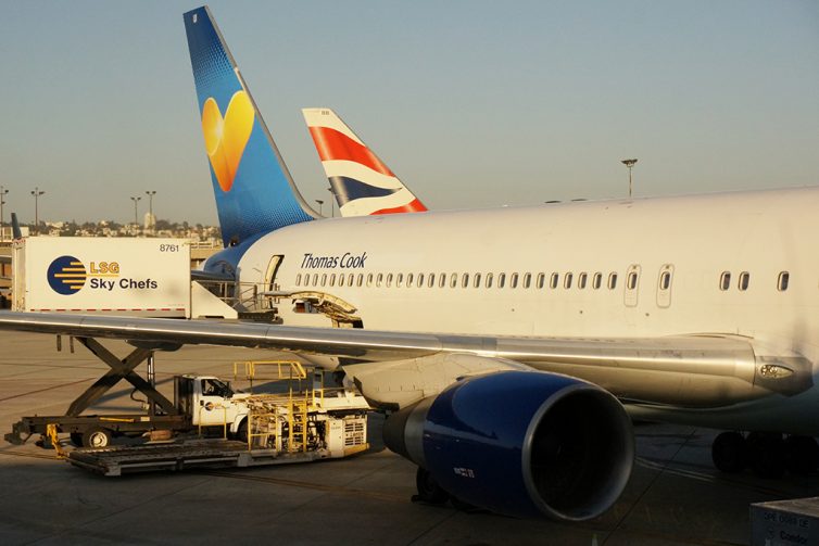 Condor next to the only other current flight direct competitor to Europe - photo: Daniel T Jones | AirlineReporter