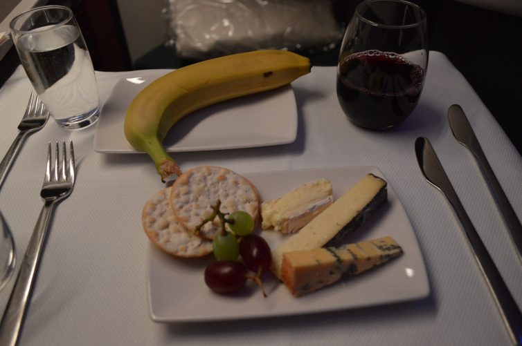 CX three cheeses, fruit and French red - photo: Alastair Long | AirlineReporter