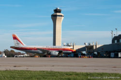 The PSA-liveried US Airways A-319 at Terminal A spotted during a ramp tour in 2013.