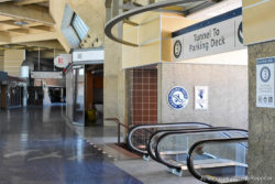 Garage parking is easily accessible from a tunnel but there is rarely enough room on peak travel days.