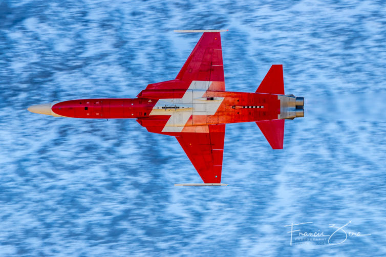 A Northrop F-5E Tiger II of the Patrouille Suisse shows off some sexy paint.