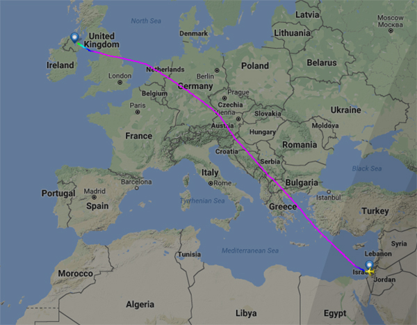 Tel Aviv to Belfast is not your standard Alaska Airlines routing.