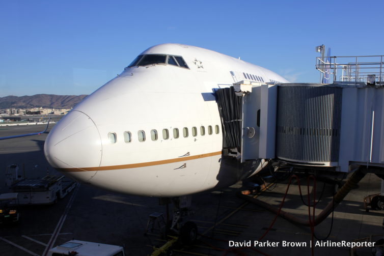 The last United Boeing 747 sitting at SFO