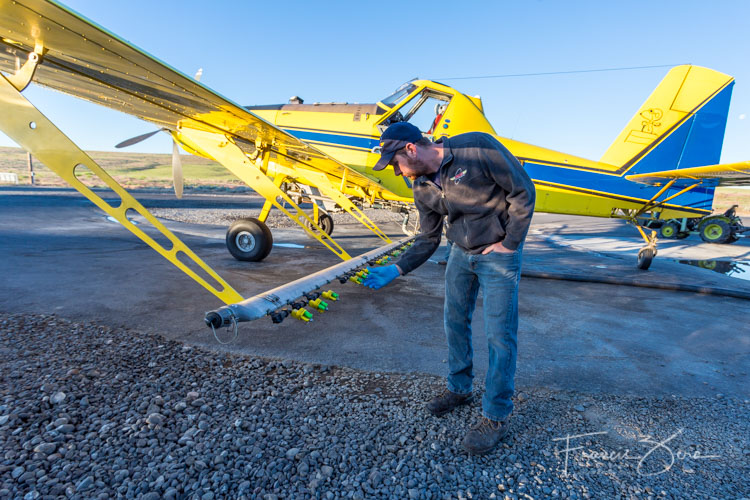 "The biggest thing is how to control the spray behind you so that all your chemicals stay in the field, and there's a lot of tech in the cockpit to help us do that  the nozzle tech we have now is phenomenal," Morse said.