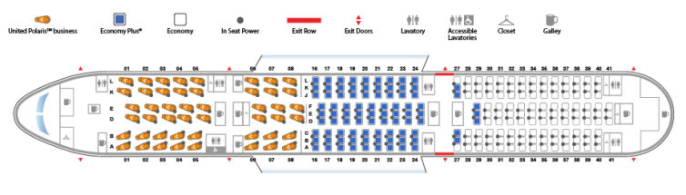 United's standard-issue 787-9 seating diagram.