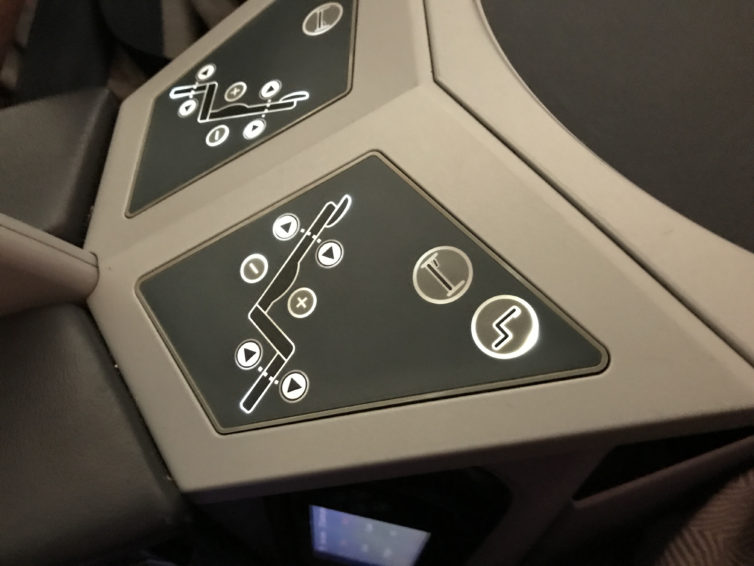 The seat controls.