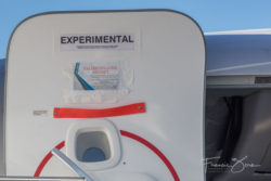 The fact that the "experimental" signage is apparently temporary means this jet might find its way into service with an airline after certification is complete.