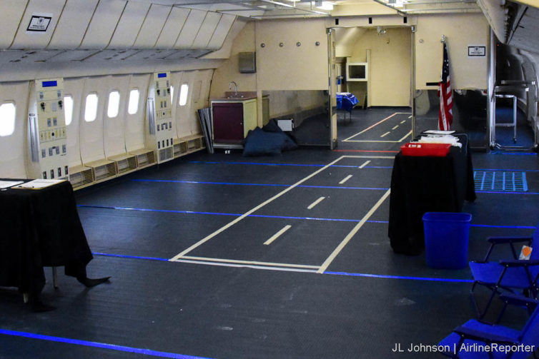 Inside the airplane hospital turned STEM lab. Amazingly roomy!