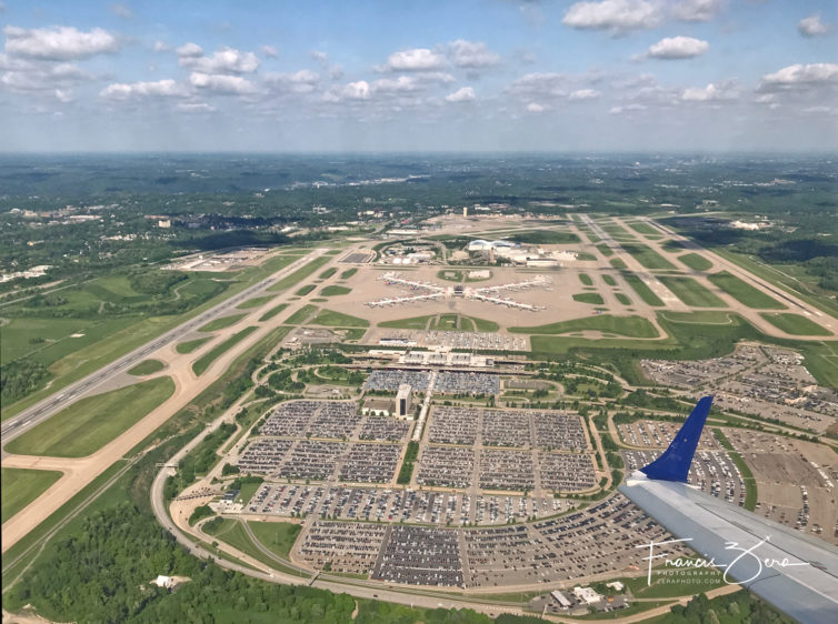 I seem to have lost my photos from this leg of the journey, other than this one of PIT from the air.