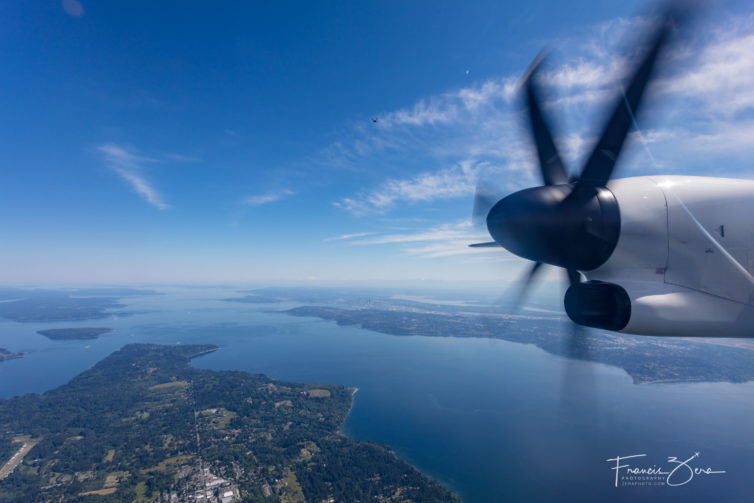 I love flying in propeller planes.