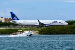 Jetblue flight 557 to JFK carried by N972JT, an A321. This plane carries the name "Just Plane Blue."