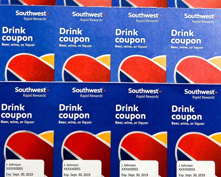 Southwest drink coupons. These won't work since they are expired. - Photo: JL Johnson