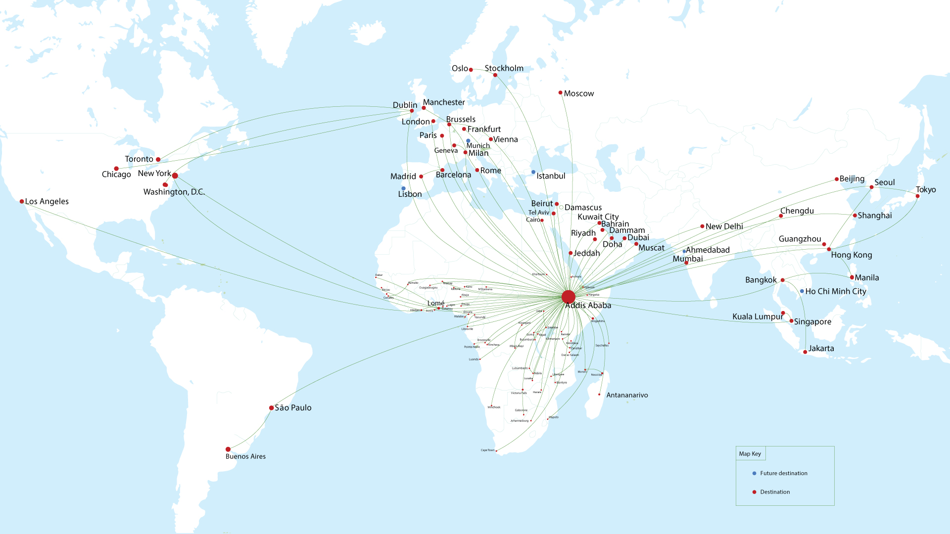 Ethiopian Airlines Route Map Airlinereporter Airlinereporter