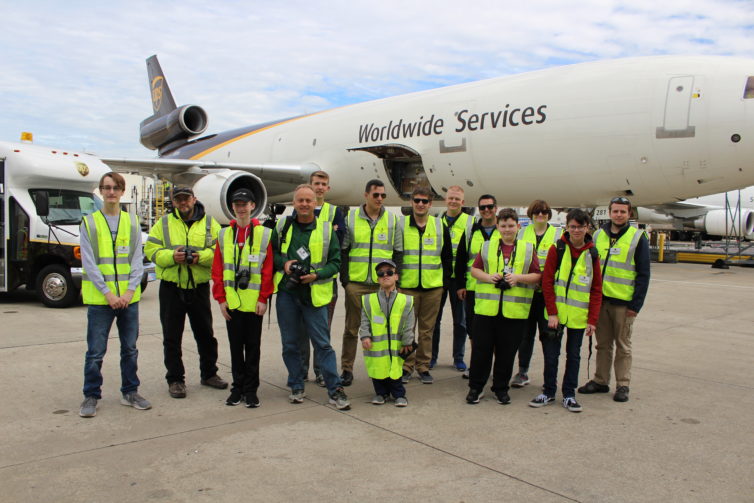 A gaggle of AvGeeks. - Photo: Louisville Airport Authority