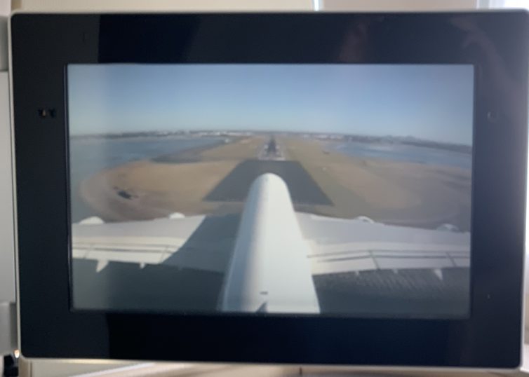 One of my favorite amenities on the Qantas A380 was the ability to watch the tail cam, especially as we were arriving into Sydney - Photo: Colin Cook