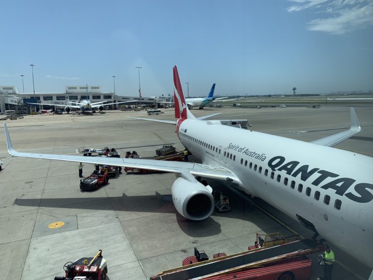 Our Qantas 737-800 awaiting departure - Photo: Colin Cook
