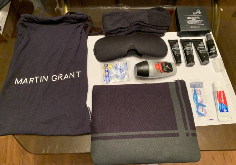 Qantas First Class amenity kit - Photo: Colin Cook