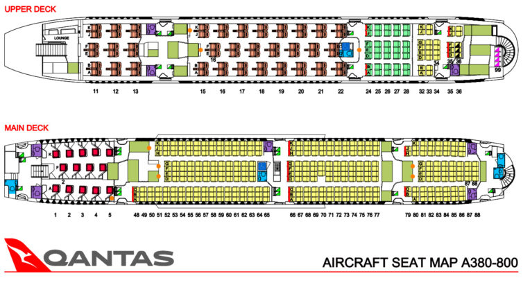 First class is located in the front, main deck, of the Qantas Airbus A380 - Image: Qantas