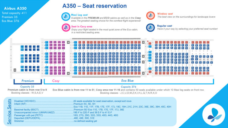 French Bee's A350-900 seat map
