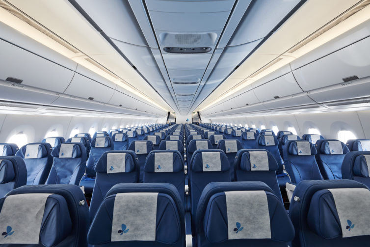 That's a lot of seats - the 10-abreast A359 economy cabin. Photo courtesy French Bee