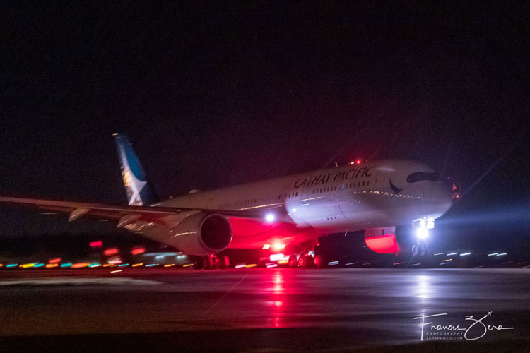 Cathay Pacific's inaugural departure from Sea-Tac Airport