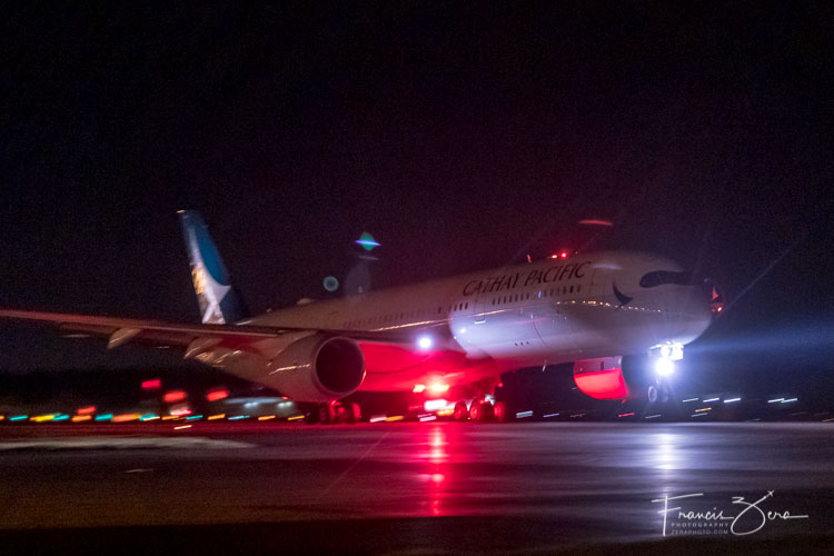 Cathay Pacific's inaugural departure from Sea-Tac Airport