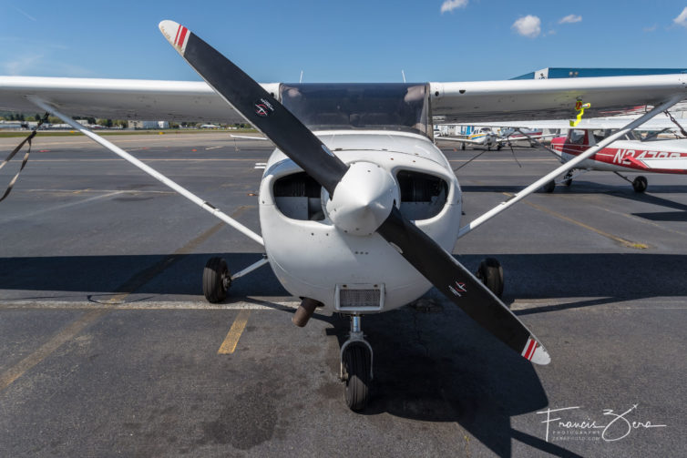The business end of a Cessna 172, the type of plane I'll be learning to fly.