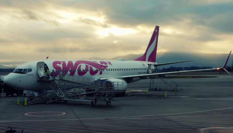 A Swoop 737-800 Parked at YXX