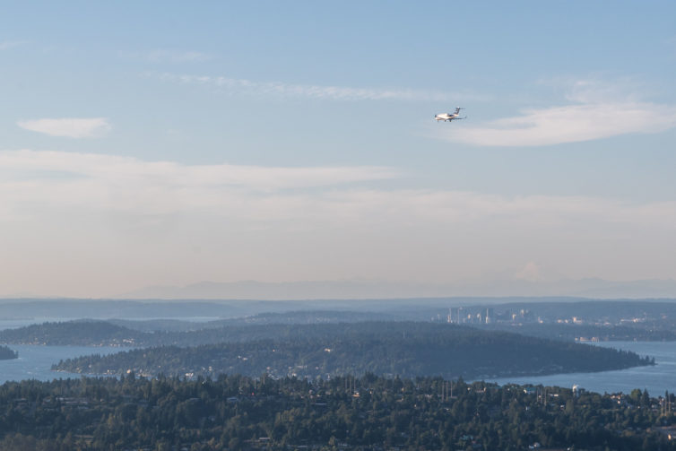 On approach to BFI, following a business jet headed for the parallel runway (Carl Sanman photo)