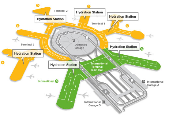 SFO offers plenty of hydration stations - Image: SFO