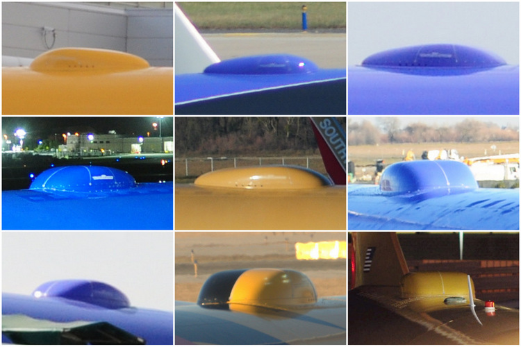 An Assortment of Global Eagle Radomes atop Southwest Airlines Planes. - Photos: JL Johnson