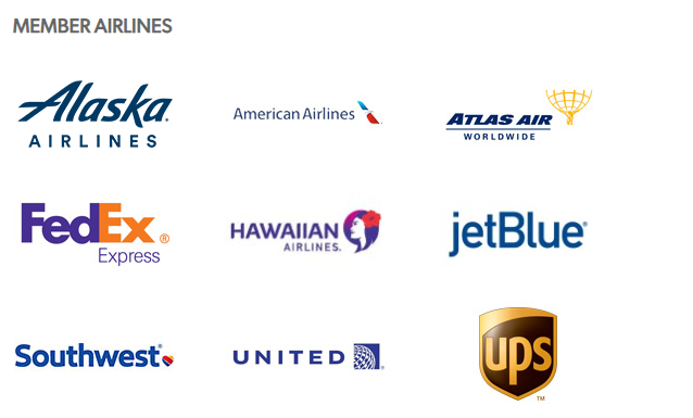 A4A Member Airlines. Note Delta's absence. Image: - airlines.org