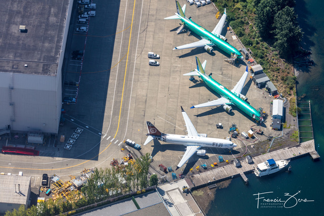 Some 737 MAX aircraft parked in Renton.