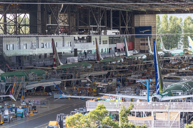 A little different angle into the Boeing 737 factory.