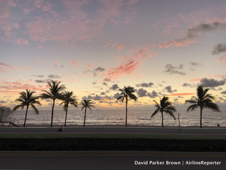 The sunrise with palm trees always looks better!