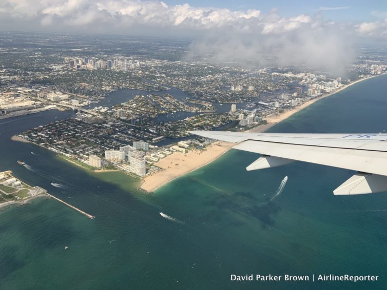 And lift off! The Florida coastline is pretty darn beautiful and I rather be seeing it from the window of an airplane vs being on the beach any day.