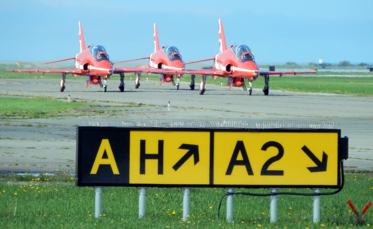 3 Red Arrows Taxiing at YVR