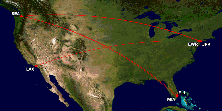 Transcon vs Diagcon - Image: GCMap.com