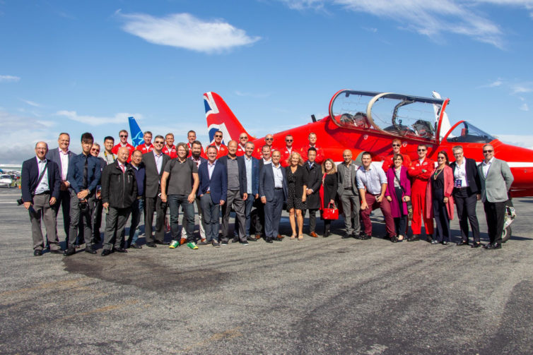Our fun group photo with the Red Arrows - Photo: Red Arrows