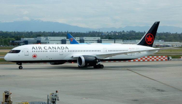 Air Canada 787-9 Dreamliner pictured at YVR