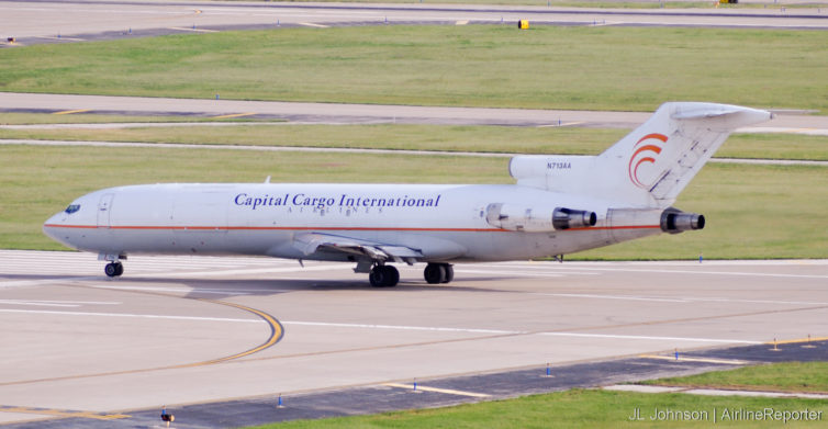 N713AA, a Boeing 727 seen in St. Louis, September, 2010.