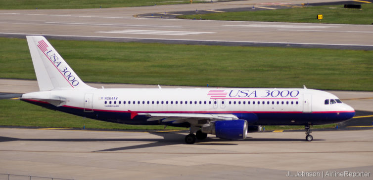 N264AV, an Airbus A320 spotted in St. Louis in September, 2010. 