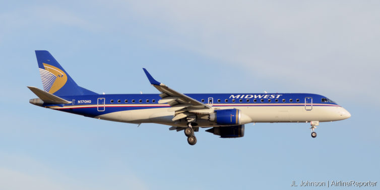 N170HQ, an Embraer ERJ-190 seen landing at Kansas City International in November, 2010.