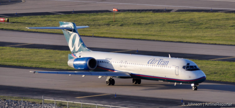 N991AT, a Boeing 717 spotted in St Louis, September 2010. 